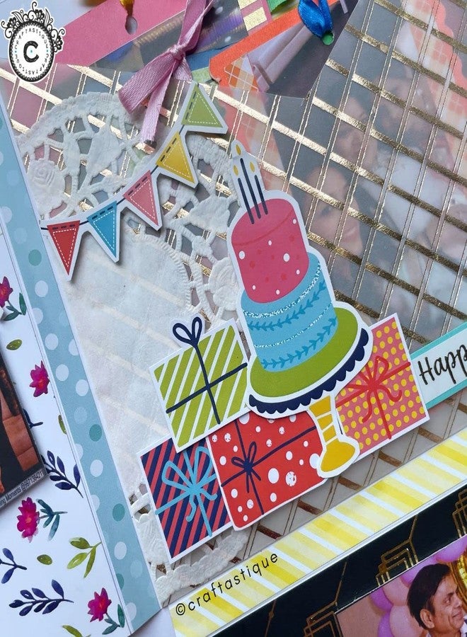 Craftastique Make A Wish Birthday Scrapbooking Pattern Paper Pack (20 Sheets | 250 GSM) - 6x6 inches | Decorative Paper for Art and Craft DIY Greeting Card Paper Texture Sheets Scrapbook Sheets - Image 4
